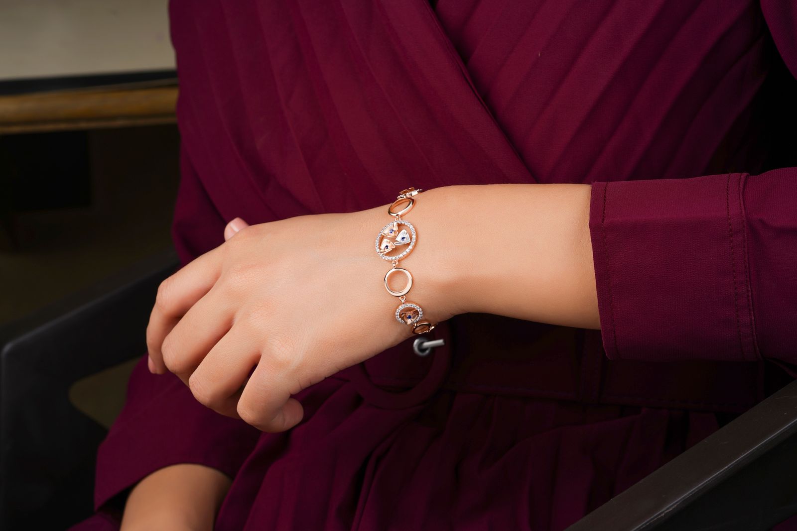 Diamond bracelet on wrist